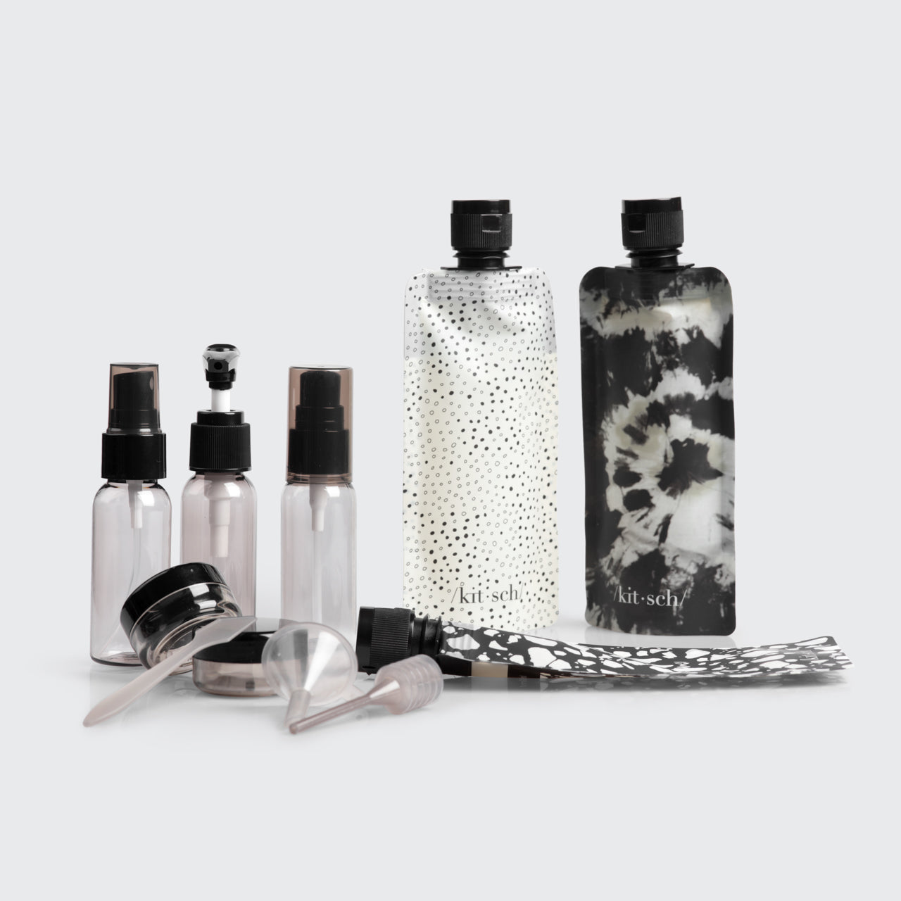 Black & Ivory Travel Bottles for Toiletries 11pc Set - Image 3
