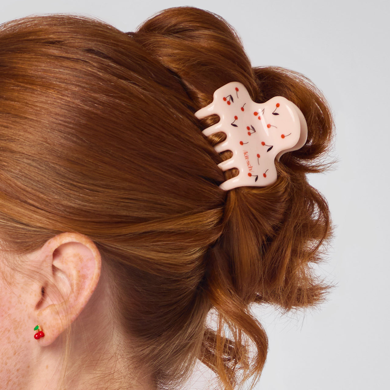 Cherry Print Cloud Claw Clip - Medium - Image 3