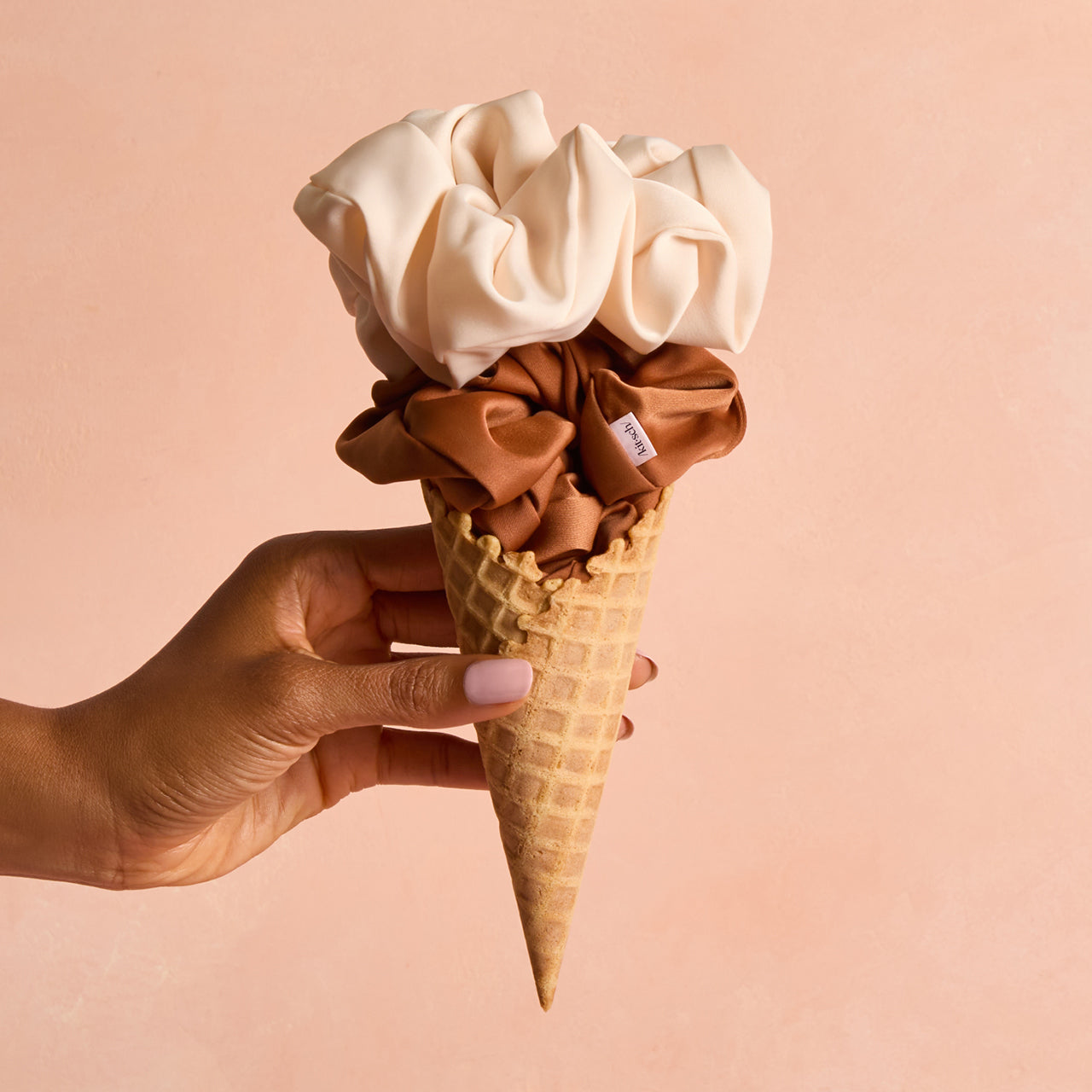 Alternative view of Cream & Camel Oversized Scrunchies