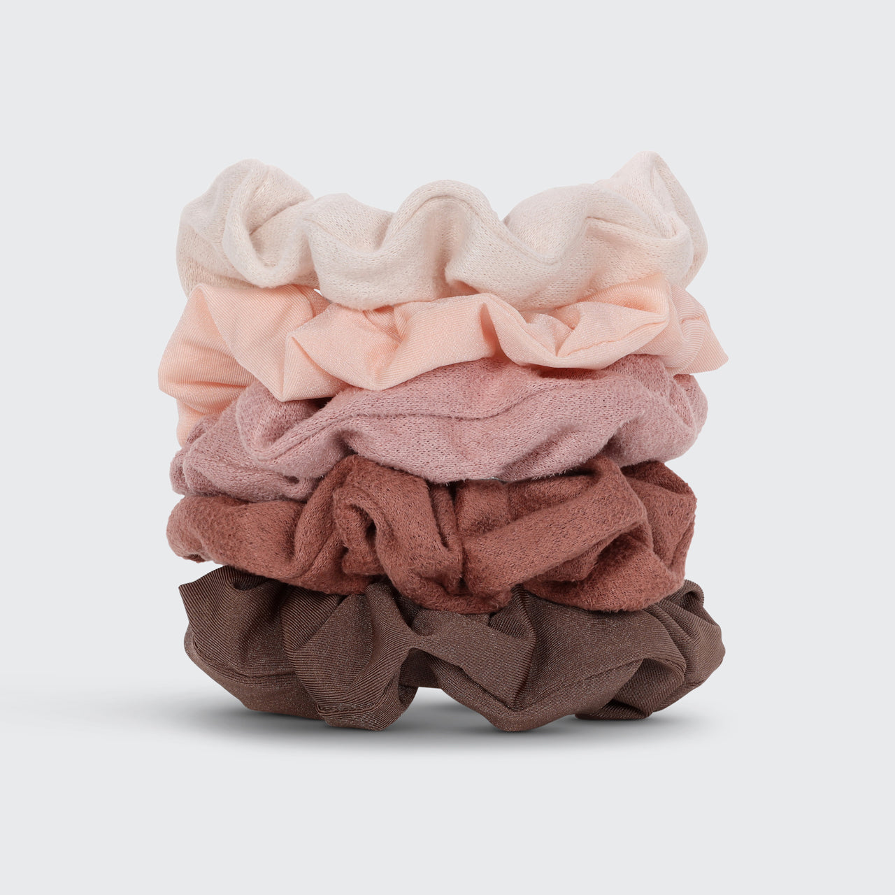 Assorted Textured Scrunchies 5pc Set - Terracotta - Image 3