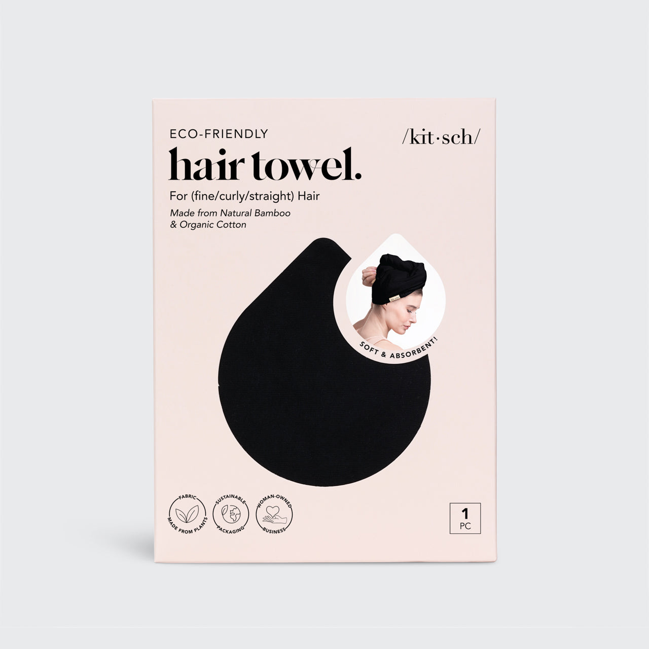 Microfiber Hair Towel - Black - Image 3