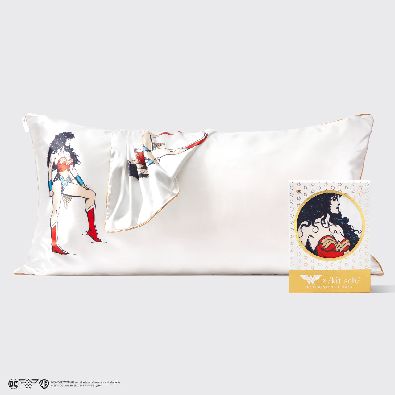 Kitsch x Wonder Woman Satin Pillowcase in Believe in Wonder - King