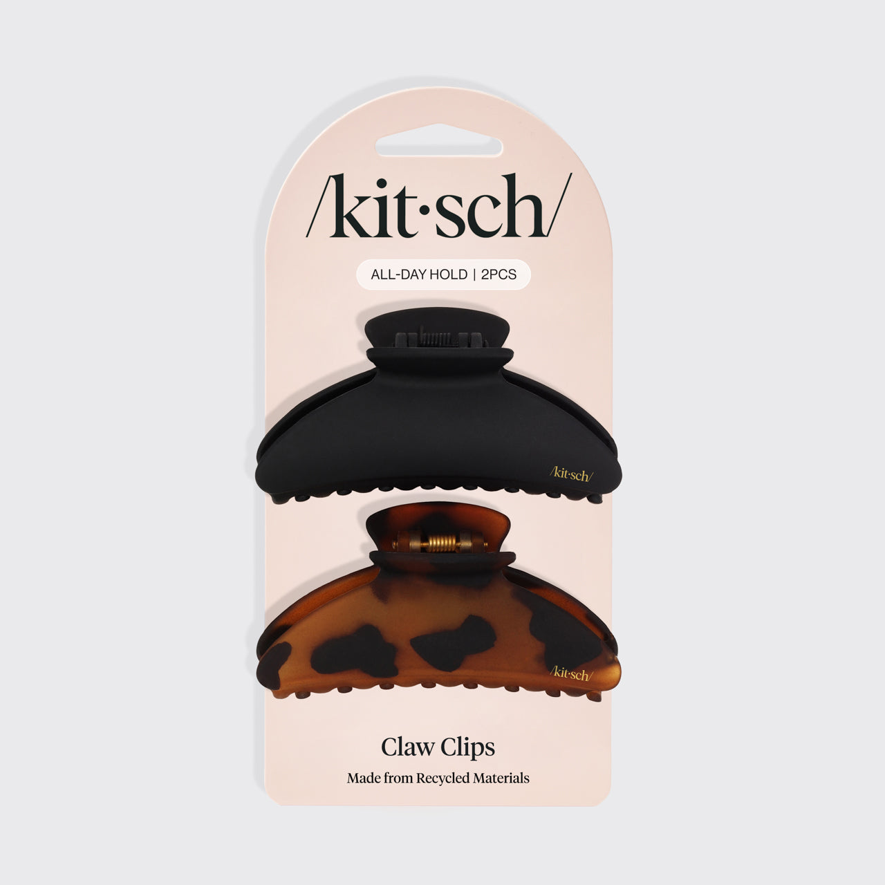 Black & Tort Curved Claw Clips 2pc Set - Medium - Image 4