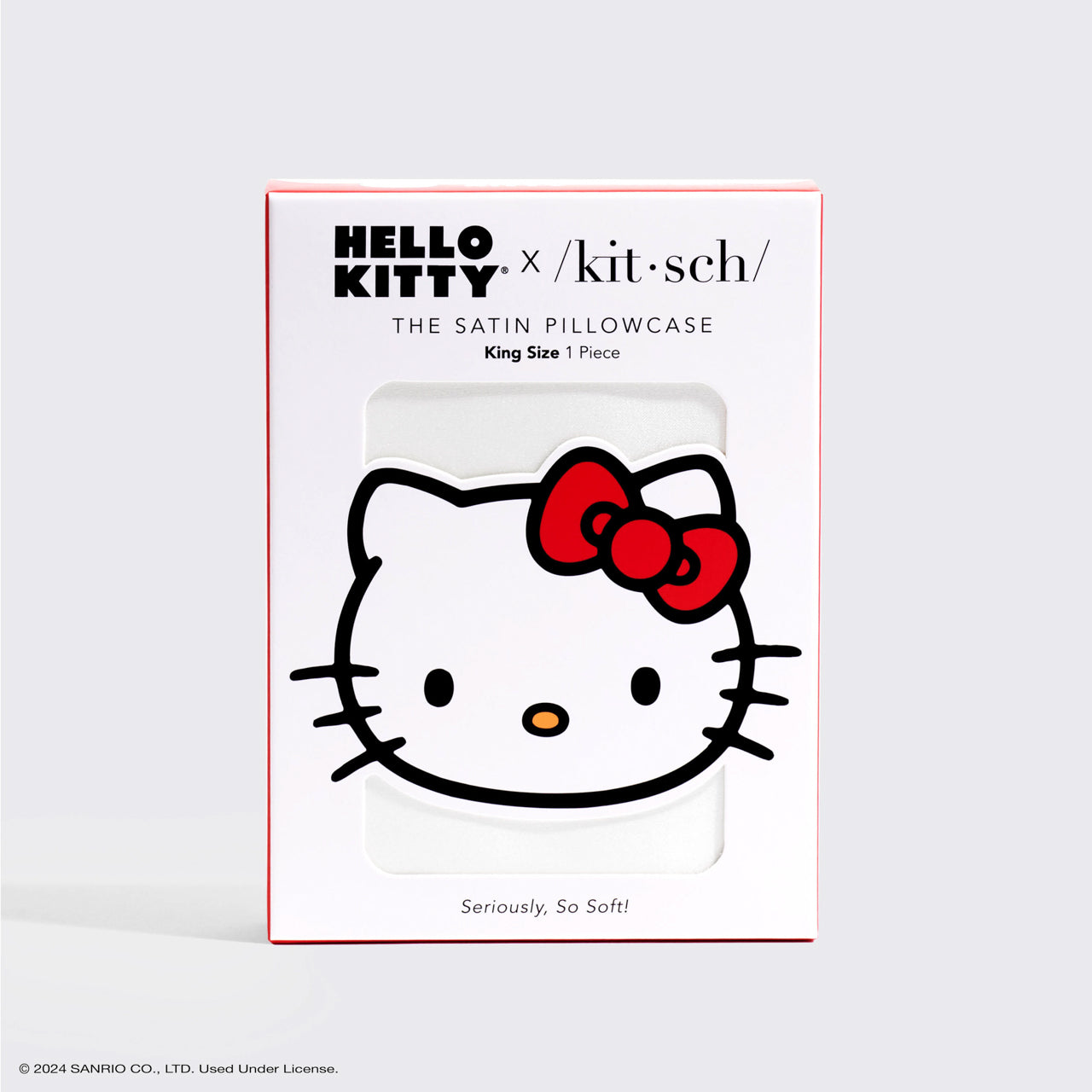 Kitsch x Hello Kitty Satin Pillowcase in Ivory Kitty Bow - King - Image 3