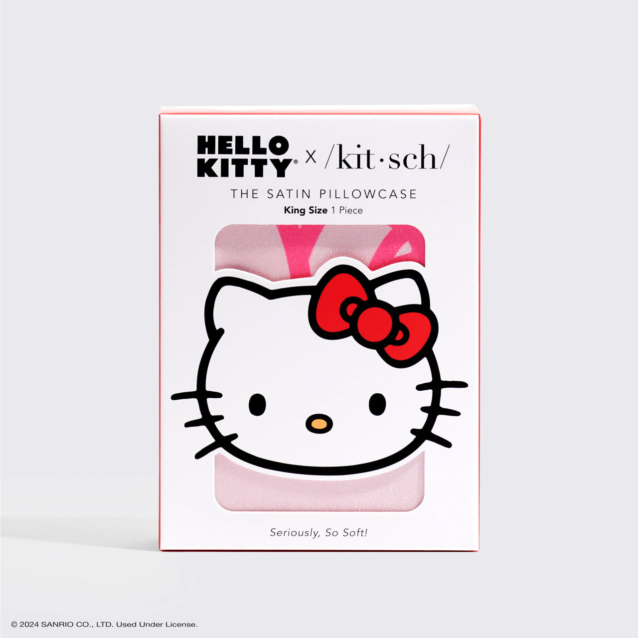 Kitsch x Hello Kitty Satin Pillowcase in Pink Hello Kitty Faces - King - Image 3