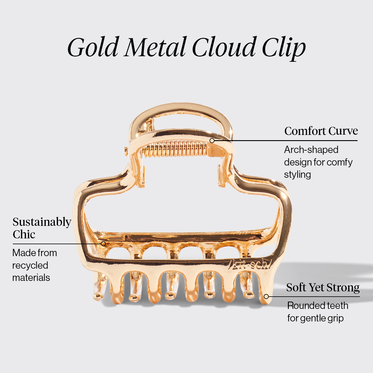 Alternative view of Gold Metal Cloud Claw Clip