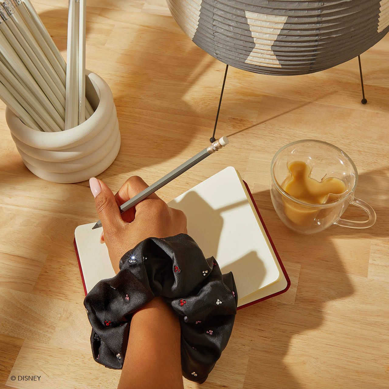 Kitsch x Mickey and Minnie Black Rhinestone Scrunchie - Image 4