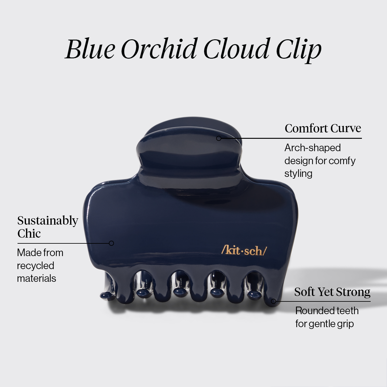 Alternative view of Blue Orchid Cloud Claw Clip - Medium