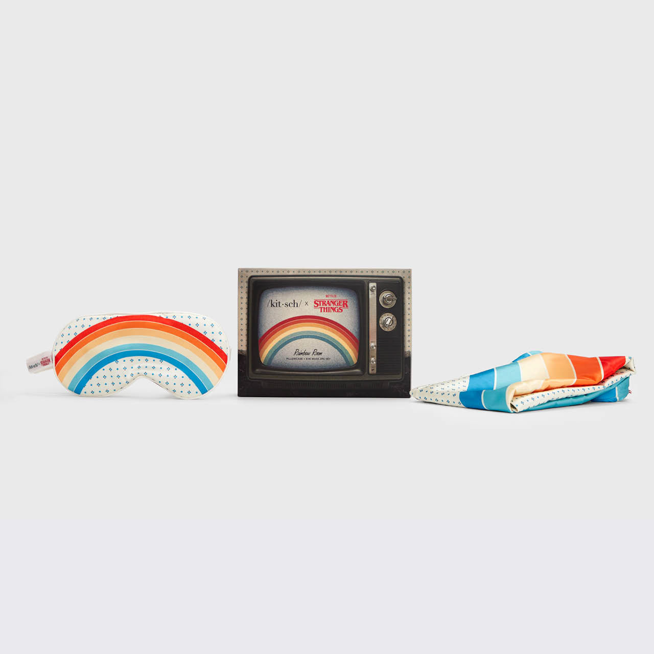 Stranger Things X Kitsch Rainbow Room Pillowcase + Eye Mask 2pc Set - Image 5
