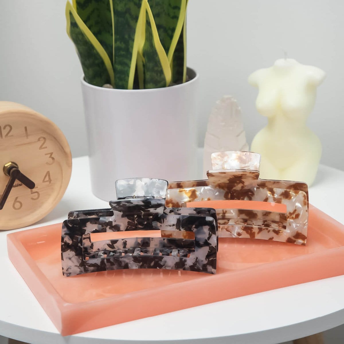 Black Marble Jumbo Claw Clip - Image 3