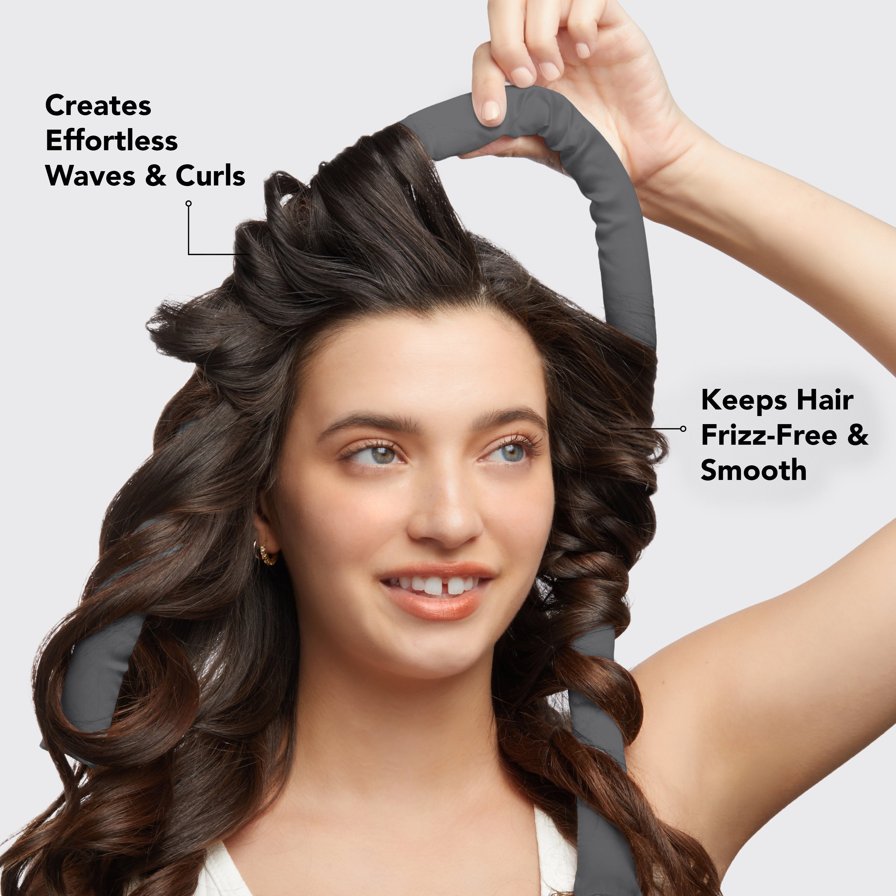 Charcoal Satin Heatless Curling Set - Image 3