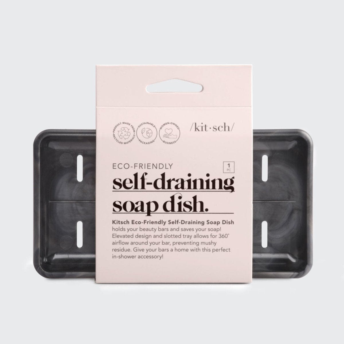 Alternative view of Black Self Draining Soap Dish